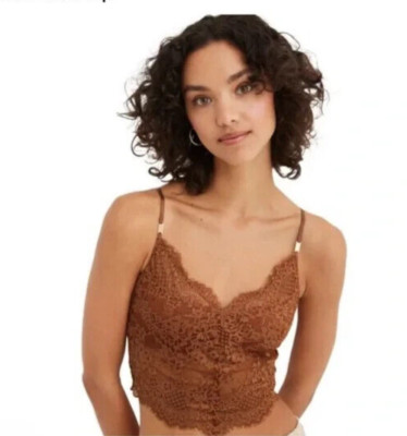 NWT~Women's AERIE Show Off Lace Corset Bra Top in Western Sky Medium