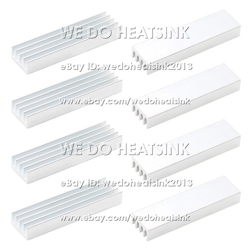 52x14x7mm With or Without Tape Silver e-Shape Extruded Heatsink Cooler Radiator - Afbeelding 6 van 9