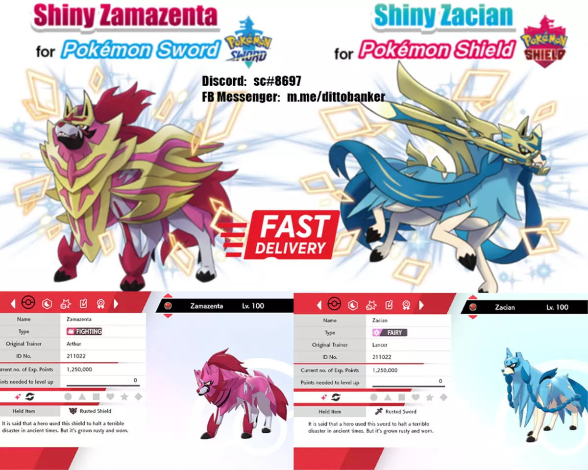 Pokemon TCG Shiny Zacian & Shiny Zamazenta Pin Badges Twin Pack +