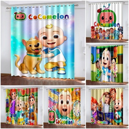 Kids Cocomelon JJ Family Blackout Curtains Bedroom Thermal Ring Top Kids cocomelon jj family blackout curtains bedroom thermal ring top