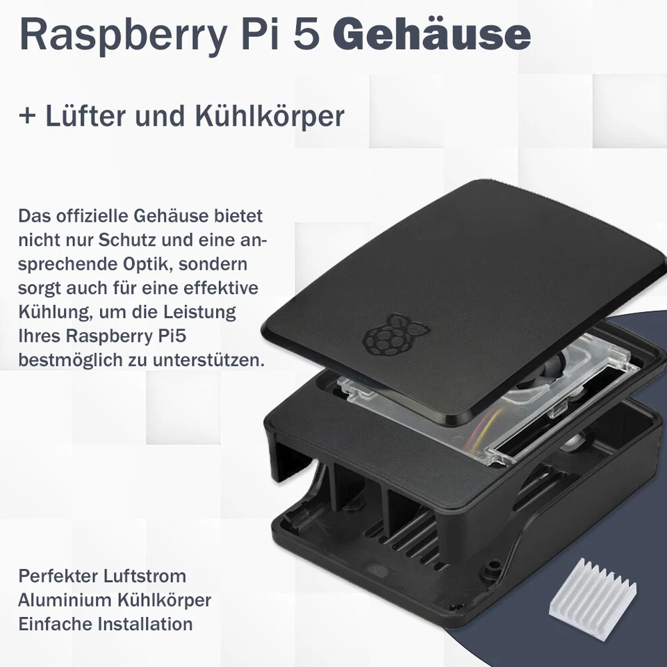 Raspberry Pi 5 8GB Starter-Kit | Netzteil 45W | Gehäuse | 64GB Edition |Schwarz - Bild 3 von 4
