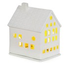 Teelichthaus aus Porzellan - Häuschen mit Teelichtuntersatz - 13,5 cm