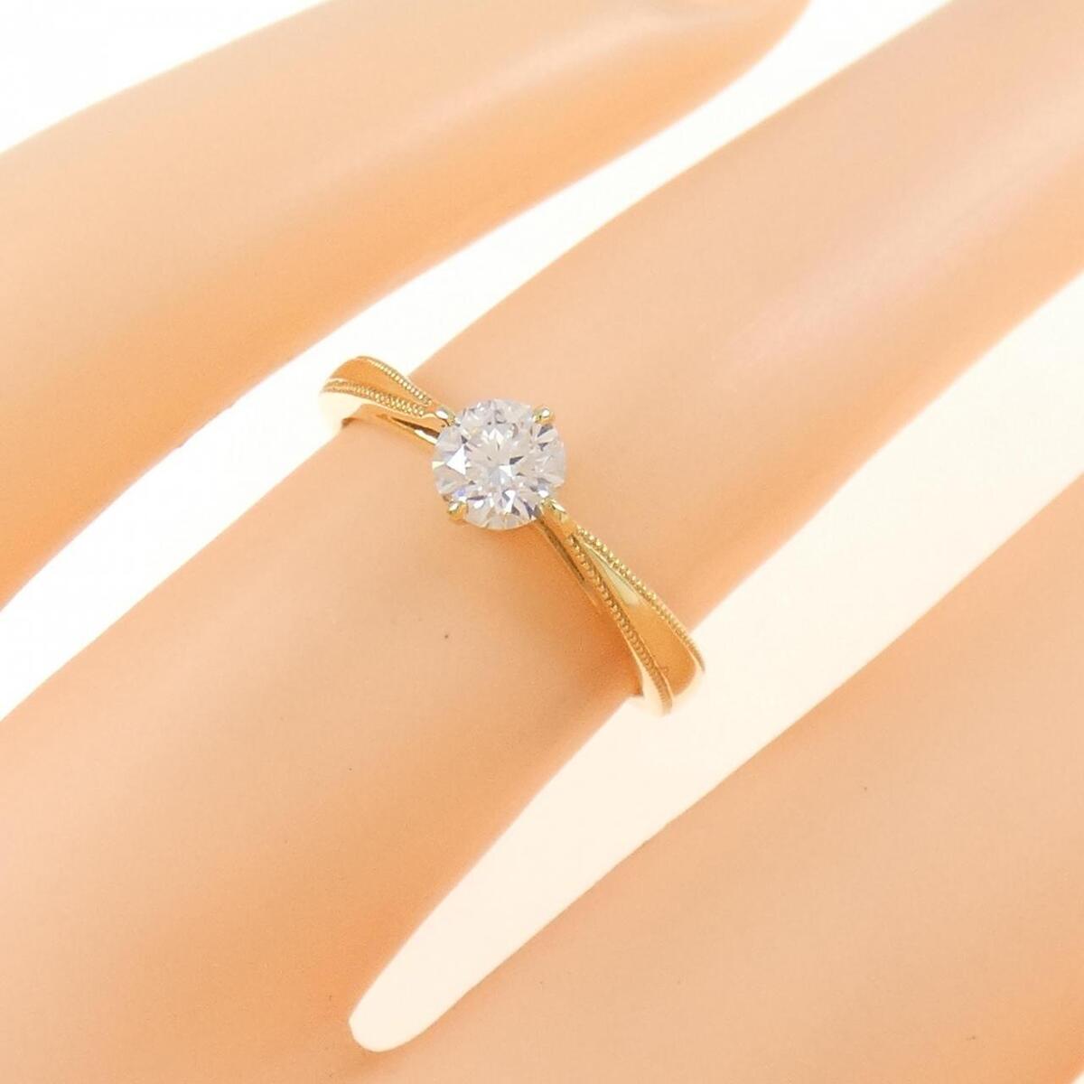 Authentic K18YG Diamond Ring 0.305CT G VS2 3EXT H&C #260-007 Authentic K18YG Diamond Ring 0.305CT G VS2 3EXT H&C #260-007