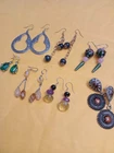 vintage costume jewelry earrings lot of 7 pear