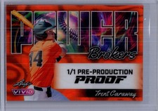 Trent Caraway Leaf Baseball 1/1 Pre Production Proof