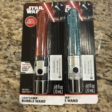 Star Wars Luke Skywalker Lightsaber Light Up Bubble Wand Toy SET OF 2 