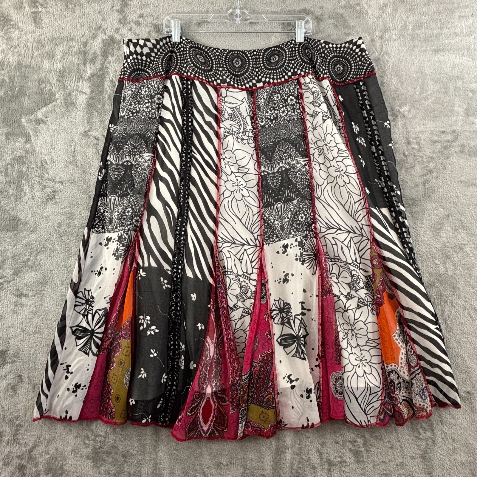 Marisol Patchwork Panel Maxi Long Skirt Womens 3X… - image 2