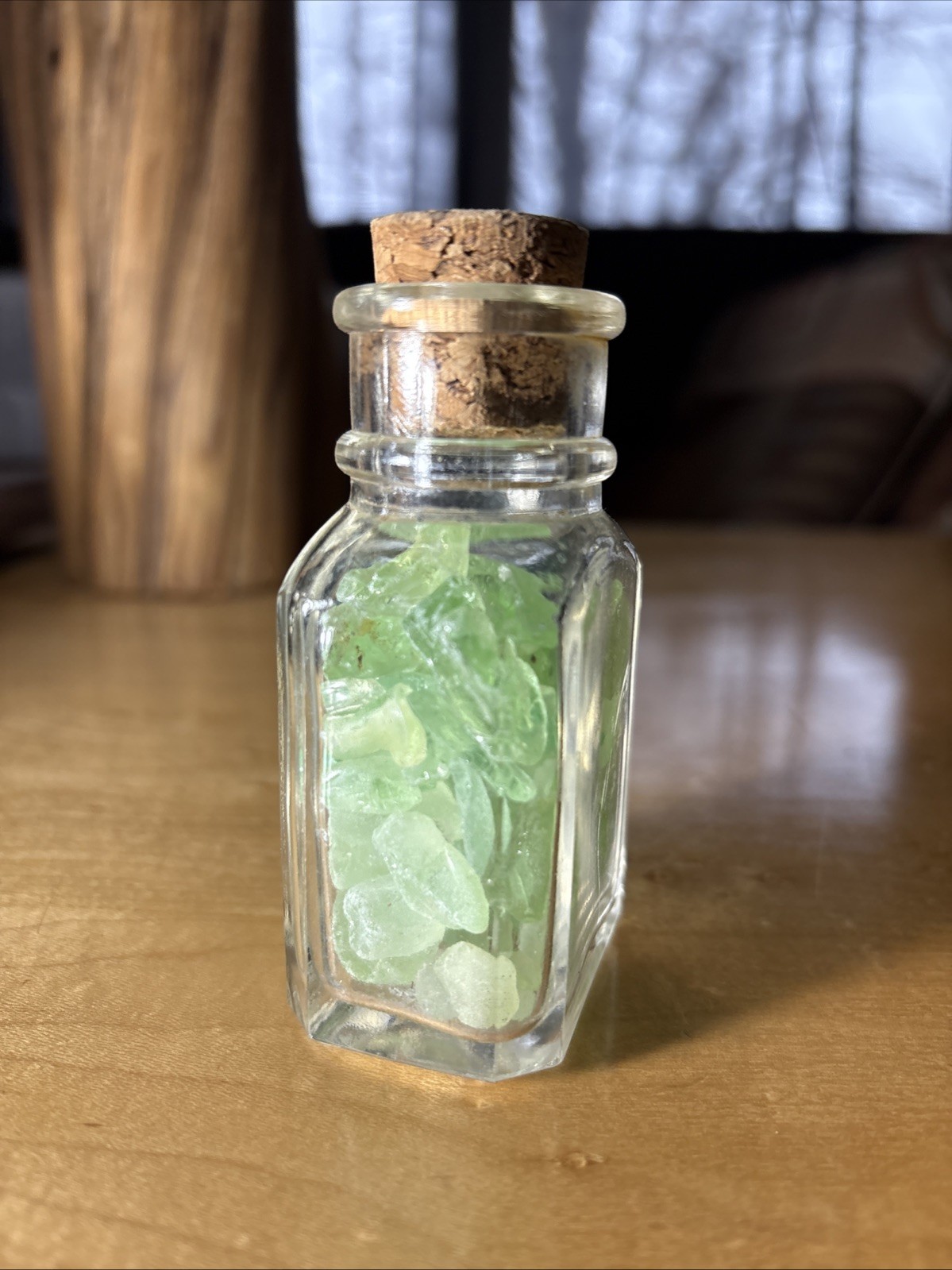 Antique Apothecary Bottle Full Of Uranium Sea Glass. -Lake Michigan