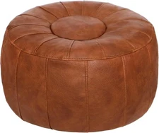 Thgonwid Unstuffed Moroccan Storage Pouf Foot Stool Ottoman Seat Handmade Faux