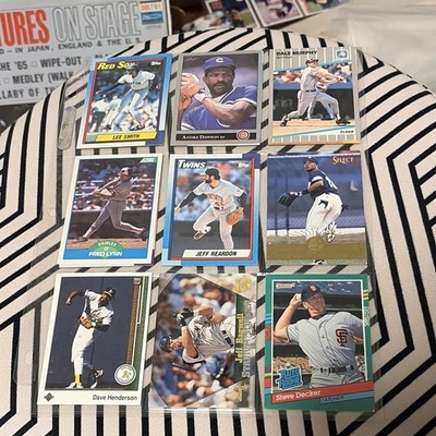 Topps MLB 1990 9-Card Lot Lee Smith Andre Dawson Dale Murphy Rated Rookie
