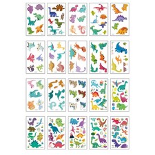 20 Sheets Dinosaur Washable Temporary Stickers