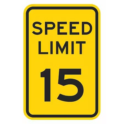Lyle T1-5016-Eg_18X24 Speed Limit Warning Traffic Sign, 24 In H, 18 In W,