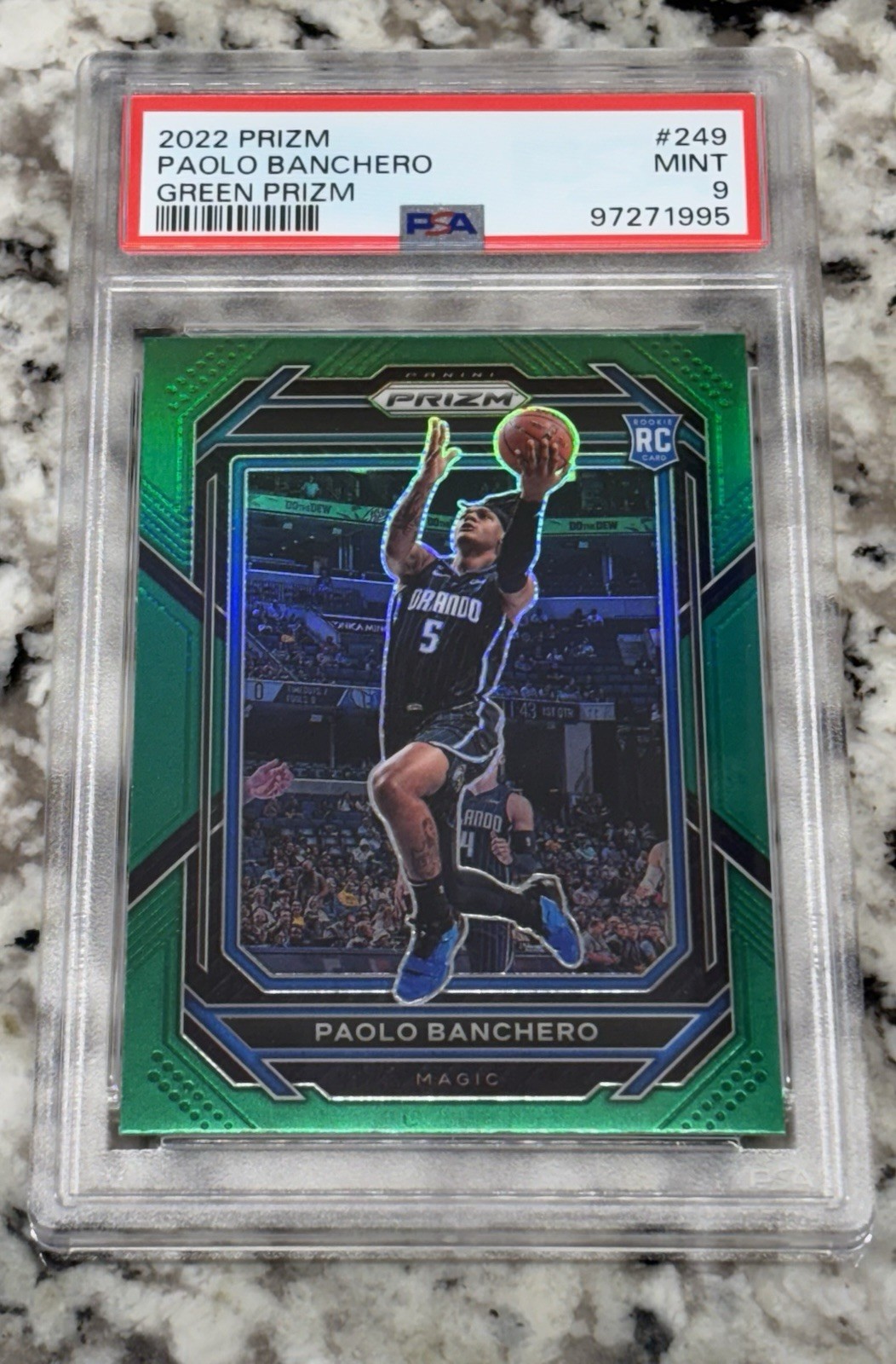 2022-23 Panini Prizm Paolo Banchero #249 Green Prizm (RC) PSA 9