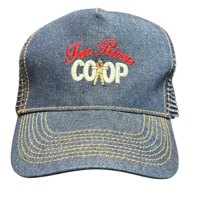Two Rivers Co-op Demim Structured Cap Hat Mesh Snapback Kansas Smudges