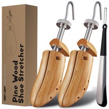 Shoe Stretcher Men, Pair of 4-Way Pine Men's Shoe Stretcher, Adjustable Width...