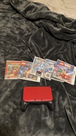 Nintendo 3DS XL Red/Black Wi-Fi Console Bundle w/ Games & Game Cases