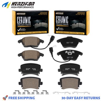 Front and Rear Ceramic Brake Pads Kit for Audi A3 Quattro VW Eos Golf Jetta CC