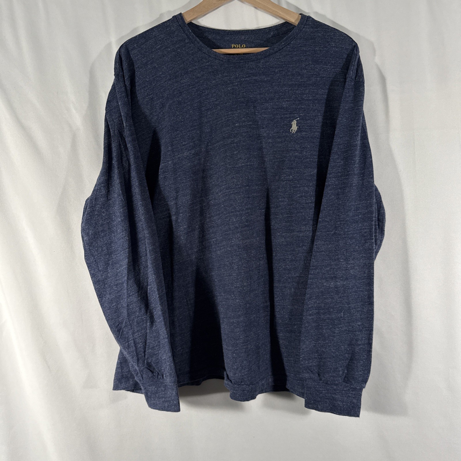 Polo Ralph Lauren maglietta manica lunga erica blu pony logo uomo taglia XL