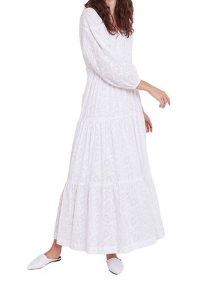 Roberta Roller Rabbit Damen Weißes Berkley Kleid Größe L Viskose Neu