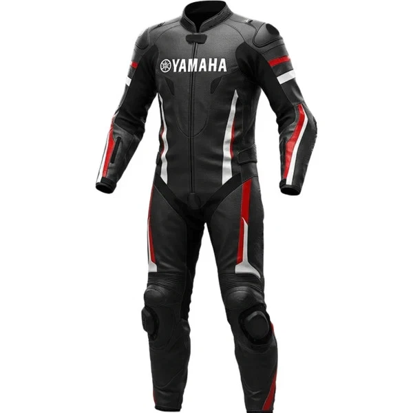 Traje de carreras de motocicletas Yamaha | Protección de armadura CE2 | Suite de cuero de vaca de 1 pieza Foto 3 de 4