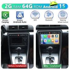 2+64GB For Audi A4 2000-2009 Apple Carplay Car Stereo Radio Wifi Navi Android 15