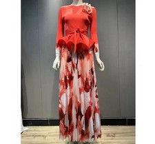 Miyake 2 Pieces Pleated Long Skirt And Blouse. One Size Fit