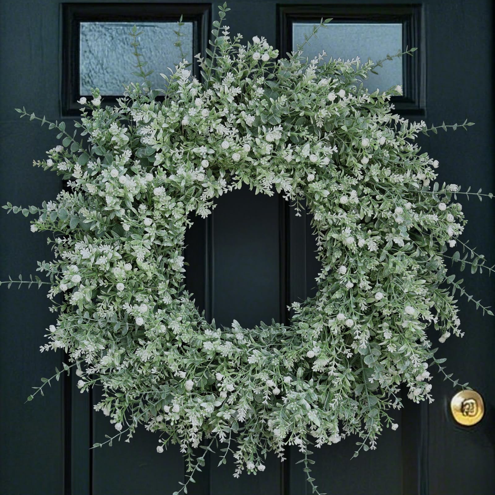 26 Inch Large Artificial Eucalyptus Wreath for Front Door or Porch