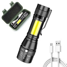 Mini torcia militare tattica led t6 ricaricabile usb luce potente zoom 300 metri