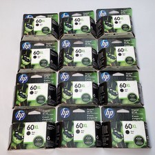 Lot of 12 HP 60XL Black Original Ink Cartridges CC641WN Exp 12/2022 - 09/2023