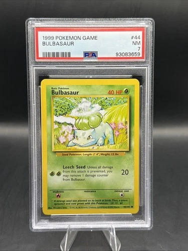 Pokemon Bulbasaur Base Set Regular Card PSA 7