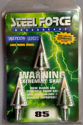 Steel Force Sabertooth Broadheads 85 Grain 3 Pack Lock Down Model NEW