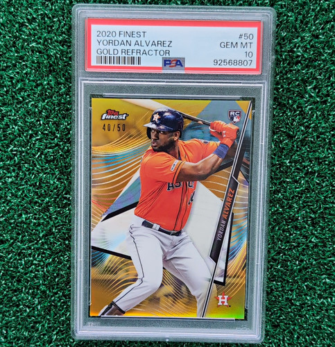 2020 Topps Finest Yordan Alvarez #50 Gold Refractor Rookie #40/50  PSA 10