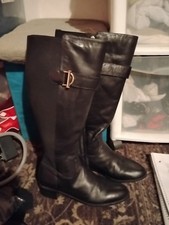 Leather Upper Knee High Riding Boots Woman