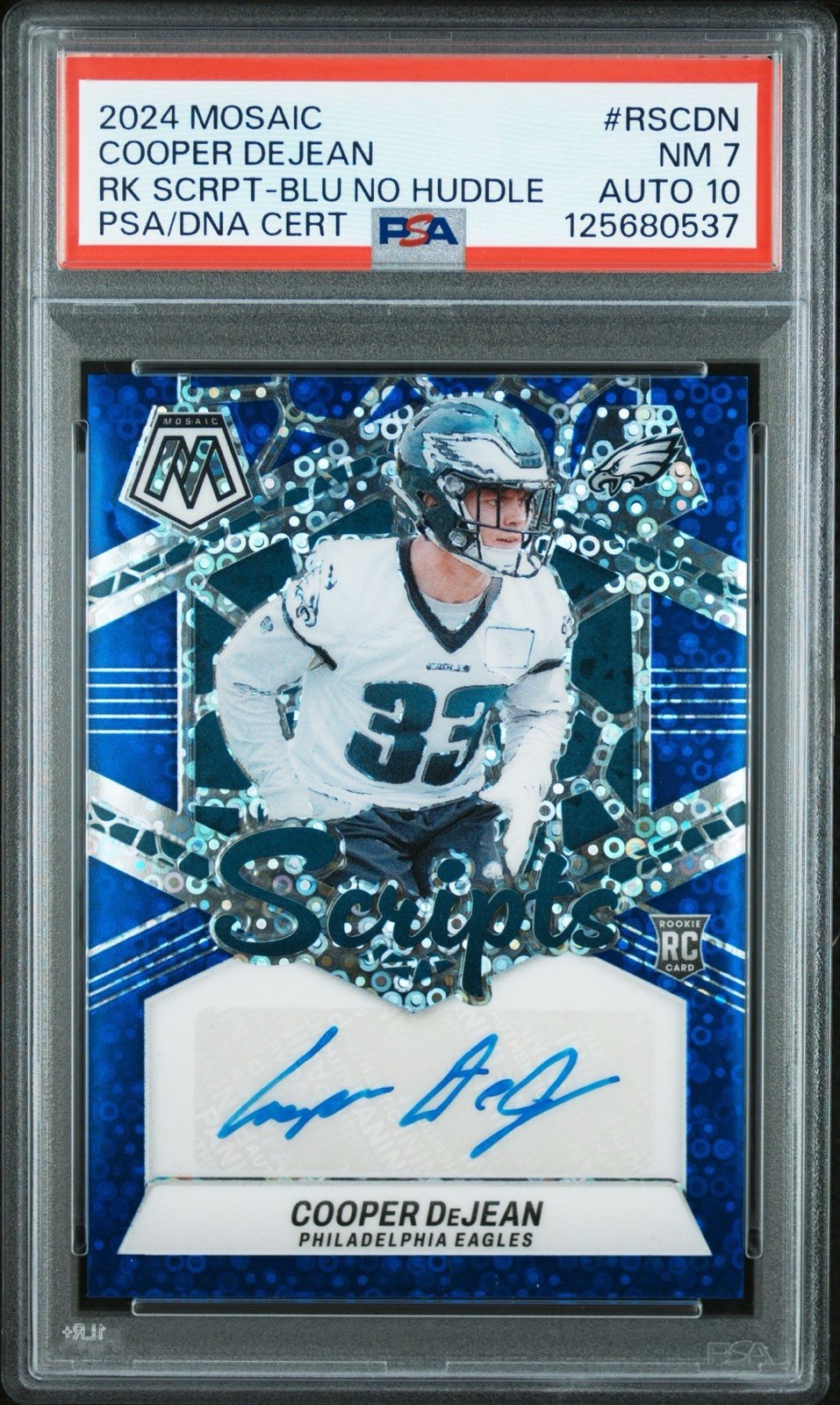 2024 Mosaic Rookie Scripts #32 COOPER DeJEAN No Huddle Blue