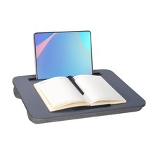Portable Laptop Desk Fits Up to 16  Laptops, with Tablet Medium, Dark Grey