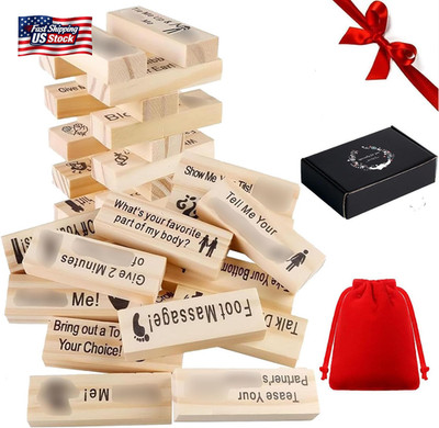 48Pcs Super Naughty Block Tower Game, Couple Adult Valentine Tumbling Tower Bloc