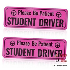 2 PCS Student Driver Magnet for Car, Reflective Student Driver Safety Sign Red