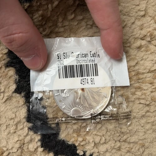 2002 American Eagle Silver Dollar Uncirculated 1 Oz bullion coin .999