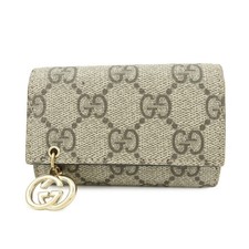 GUCCI Interlocking G GG Supreme 6 Rings Key Case Beige 212111 Authentic Used F/S