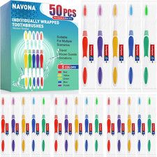 50 PCS Disposable Toothbrushes with Toothpaste Traveling