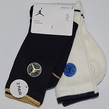 Jordan Jumpman See Me Shine 2Pk Crew Socks Youth 3Y-5Y, White/Black