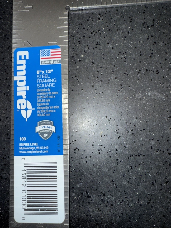 Empire Level 100 8" x 12" Steel Carpenter Square - Image 3 of 3