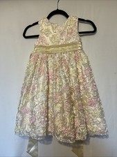 American Princess Pink And Cream Lace Wedding Flower Girl Dress Size 5T Lined