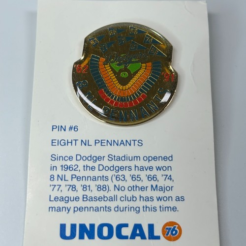 Unocal 76 Vintage Los Angeles Dodgers Eight NL Pennants '62 - '91 Hat Pin #6 - Picture 2 of 3