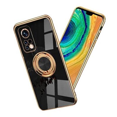 Compatible with Xiaomi Mi 10T Pro Case Ring Holder Magnet Silicone, Black