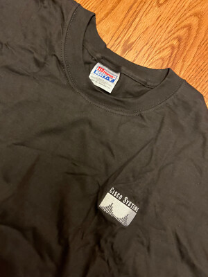 Vintage Cisco Systems Embroidered Logo Black T-Shirt NEW w/o TAGS NWOT S/M/L/2XL