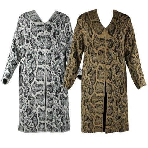 Snake print cardigan best sale long