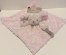 Blankets Beyond Pink Rosette Baby Bunny Lovey Security Blanket Plush 15"