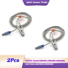2Pcs Compatible with CONTECCMS60 CMS6000/7000 Direct Adult/Vet SPO2 Sensor Probe