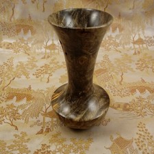 Vintage Modern Burl Wood Turned Small Vase 5 "tall